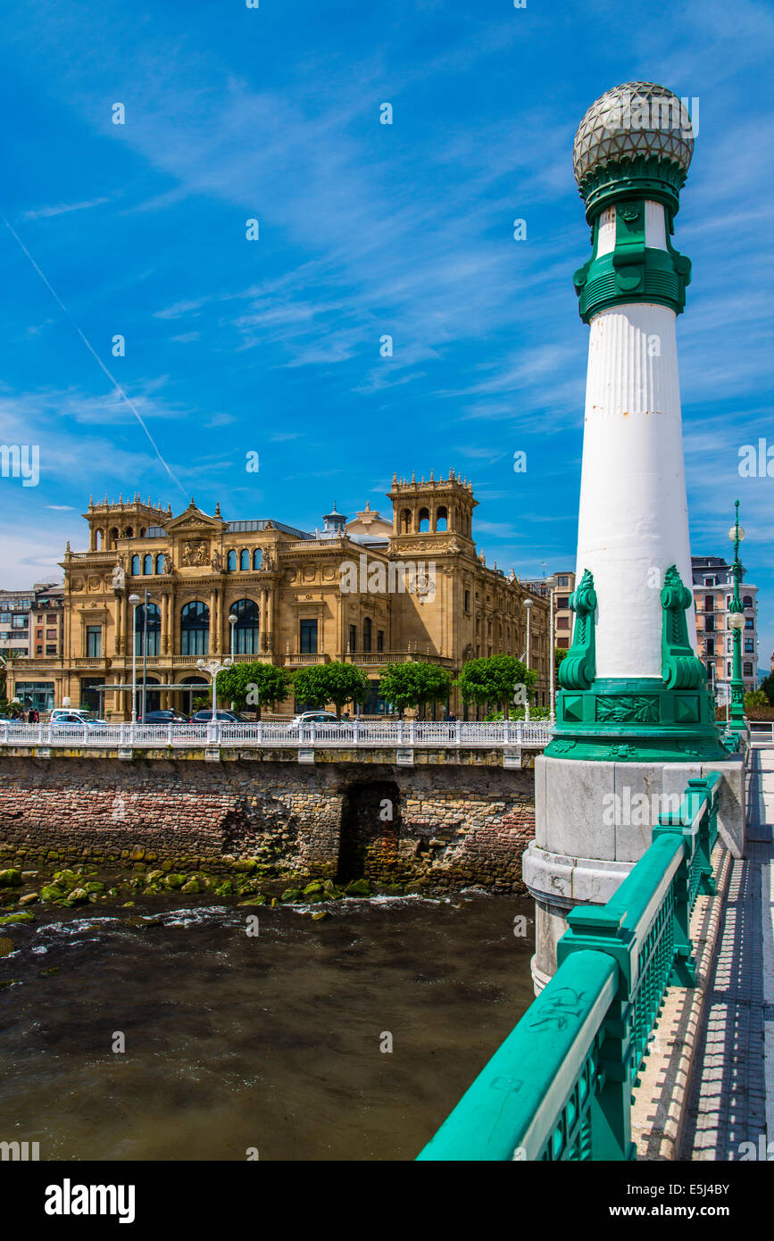 Zurriola Bridge, Donostia San Sebastian, Gipuzkoa, Basque Country, Spain Stock Photo