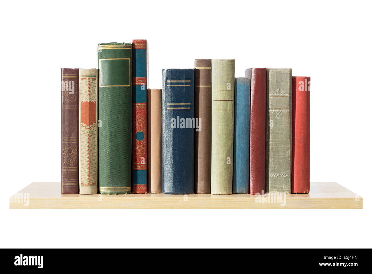 Books on the shelf, isolated Stock Photo Alamy