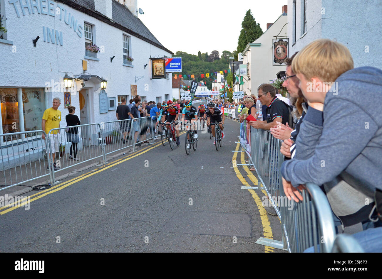 Town Center Cycling in Chepstow in Wales. The Wales Open Criterium, consisting of Elite riders