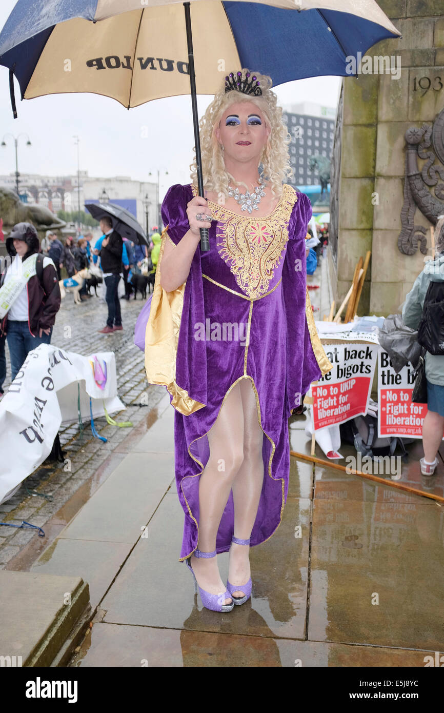 Liverpool, UK. 2nd Aug, 2014.  Liverpool Gay Pride Festival and March takes place today. Stock Photo