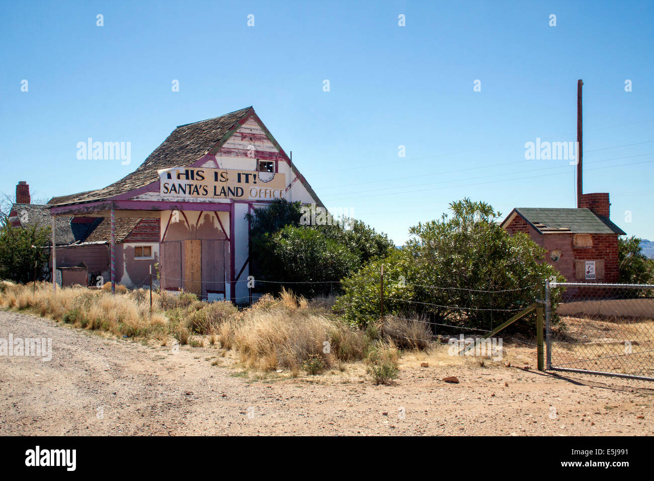 Abandoned town in the desert Santa Claus Arizona Stock Photo