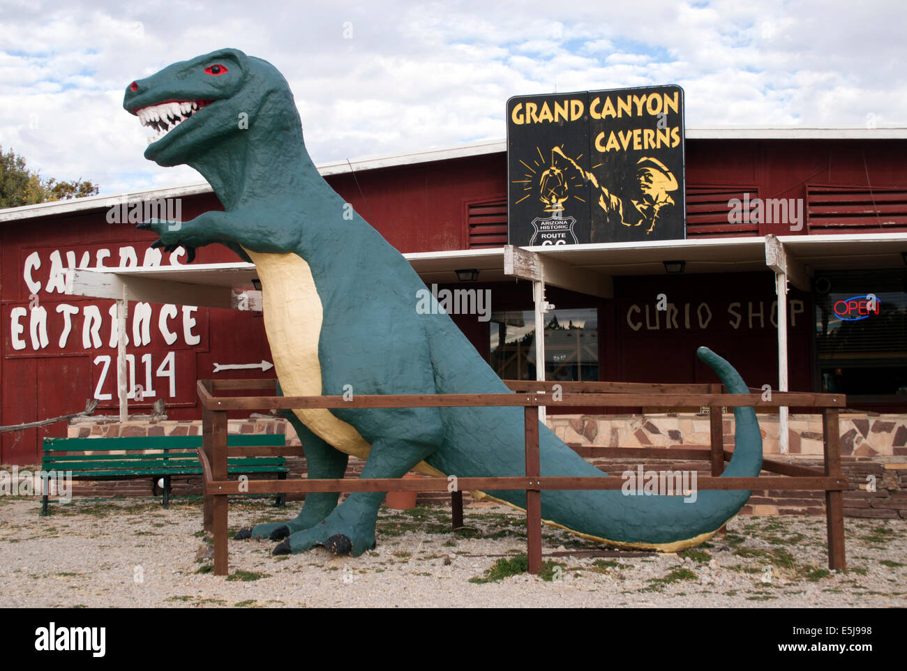 Dinosaur at the Grand Canyon Caverns in Peach Springs Arizona Stock