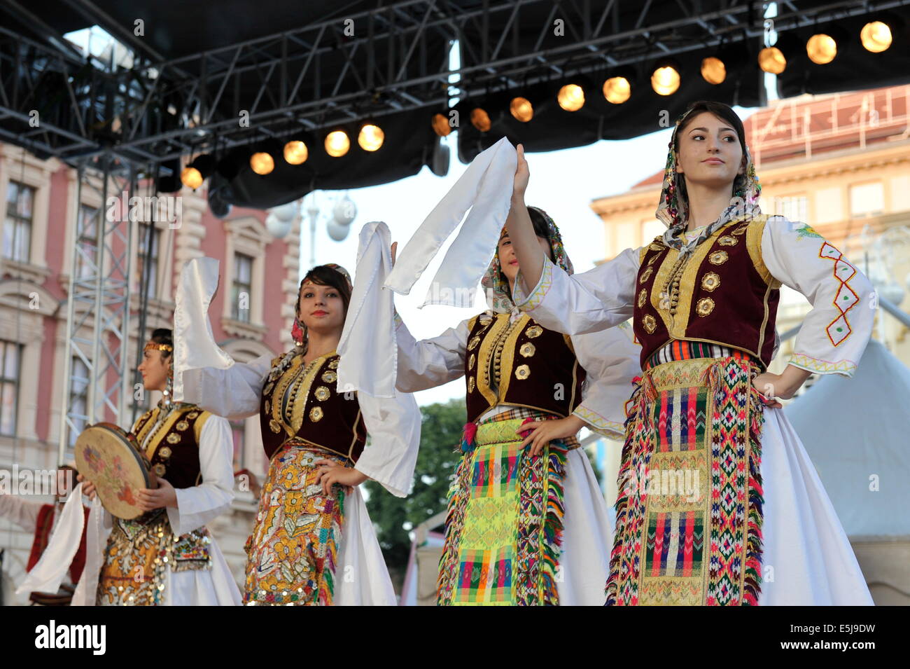 Members of folk group Albanian Culture Society from Cegrane, Macedonia