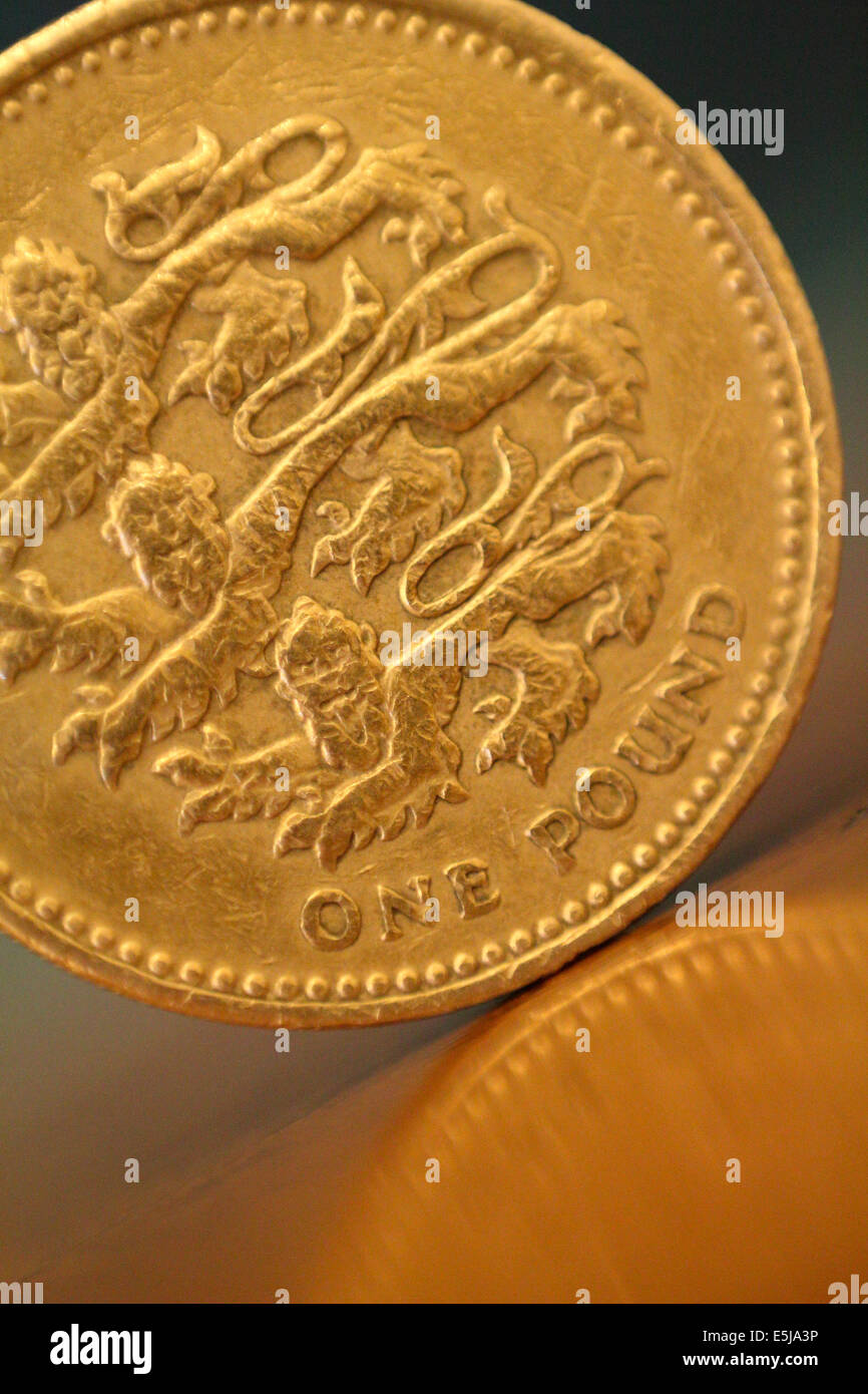 A one pound coin close up Stock Photo