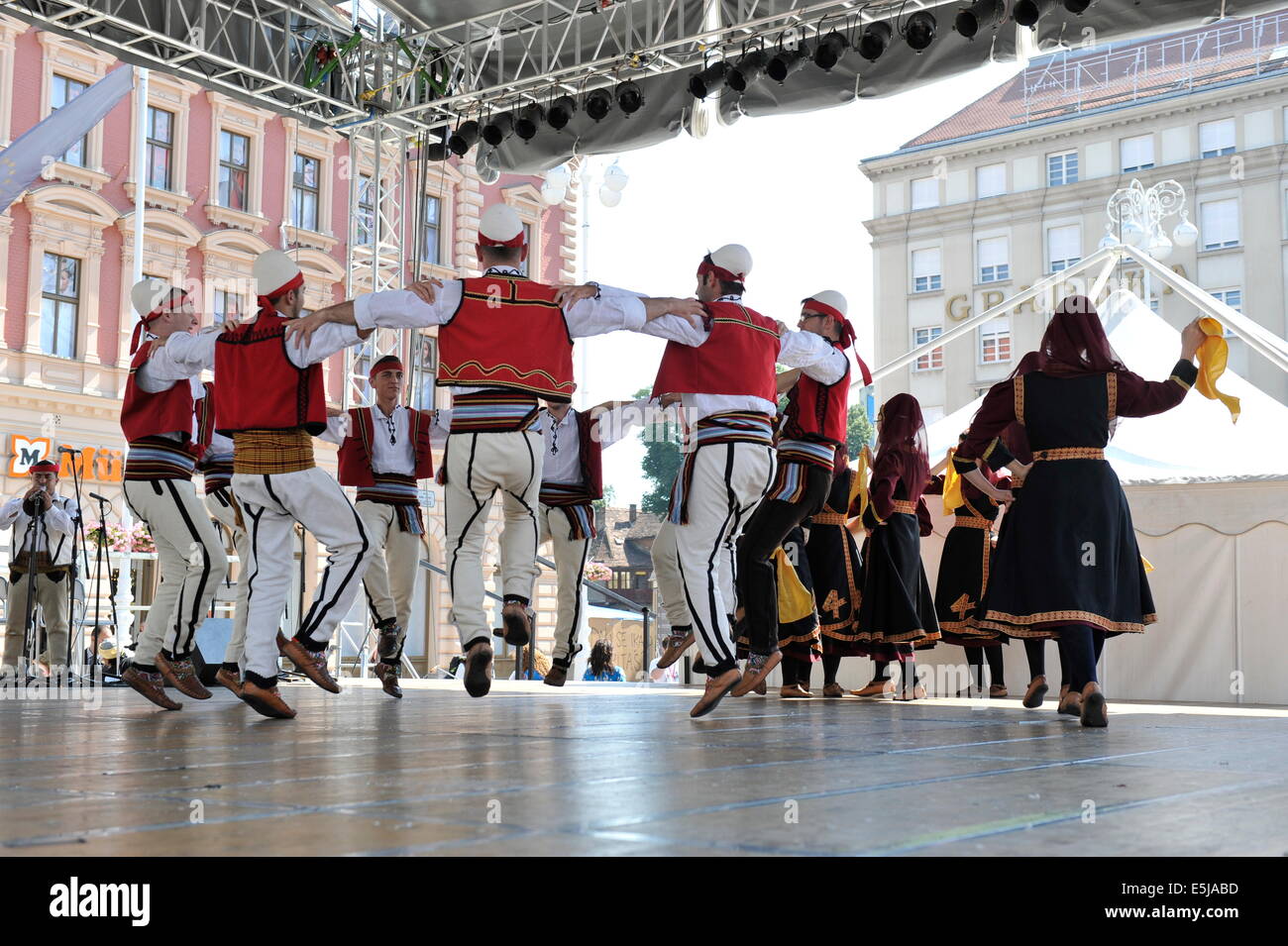 Members of folk group Albanian Culture Society from Cegrane, Macedonia