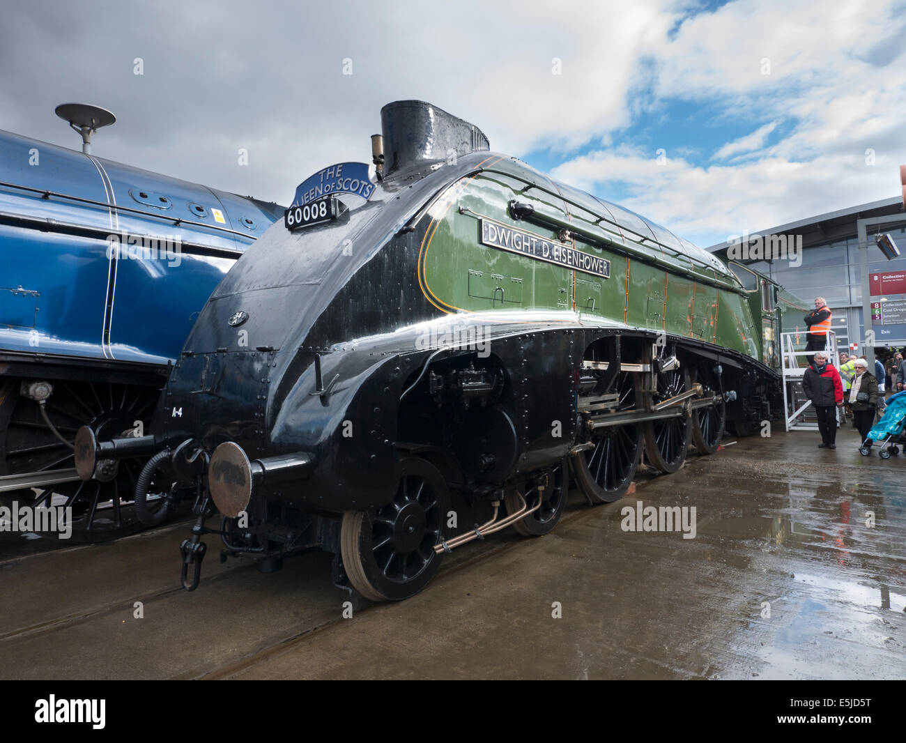 Class A4 sister engines gather for Great Goodbye at Shildon, County Durham, LNER Class A4 4496 Dwight D Eisenhower Stock Photo