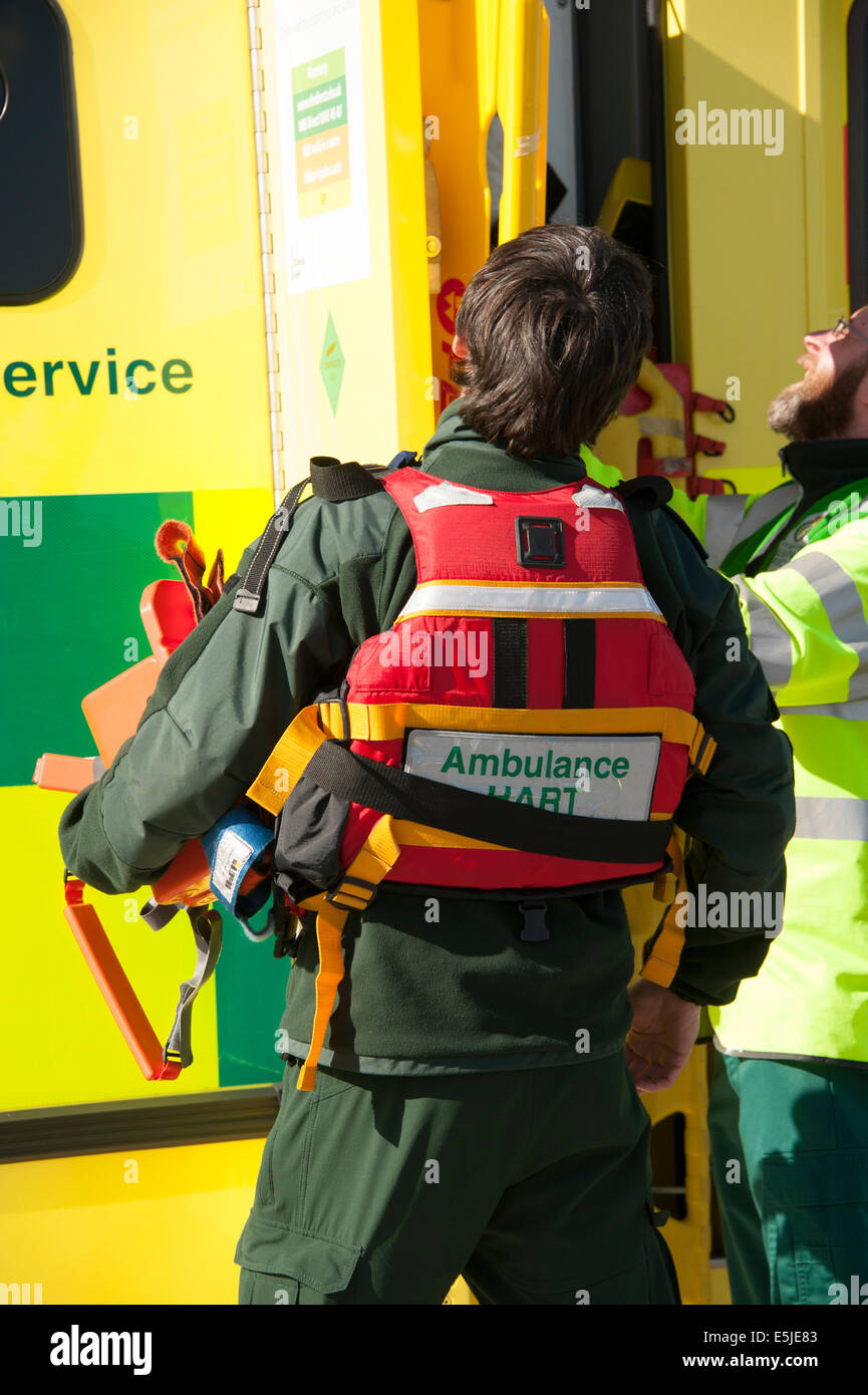 Ambulance HART Paramedic Water Rescue Life Jacket Stock Photo