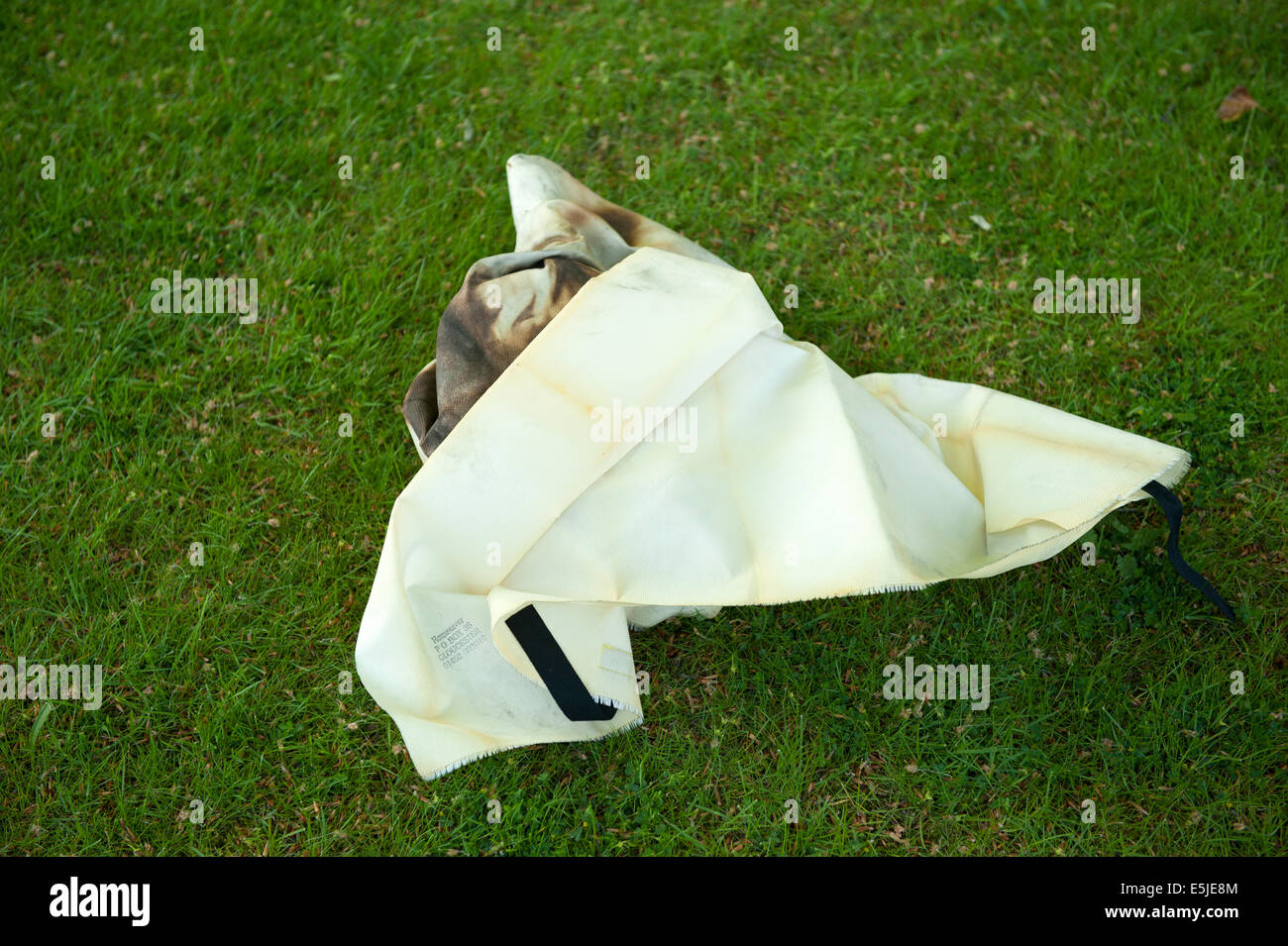 Fire Blanket Smothering Chip Pan Fire Burnt Smother Stock Photo Alamy