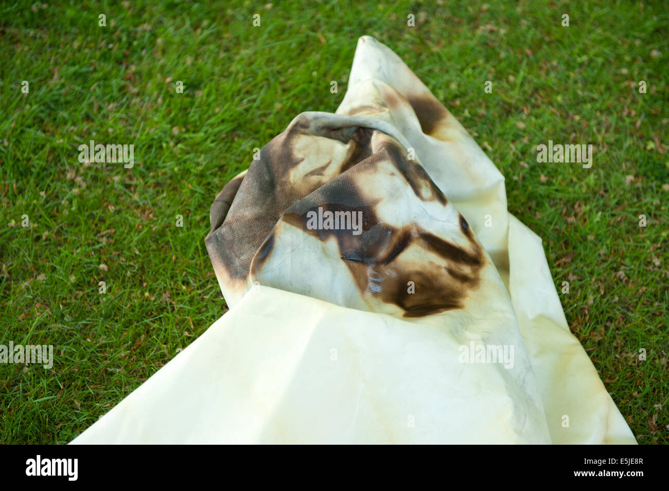 Fire Blanket Smother Chip Pan Fire Burnt Kitchen Stock Photo Alamy