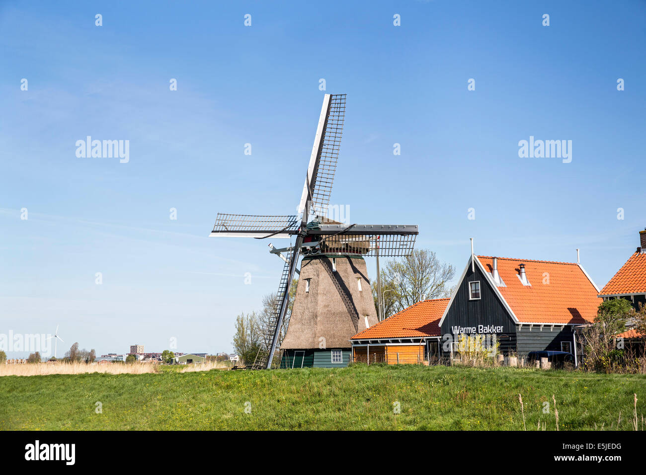 Netherlands, Oterleek, Windmill and bakery Stock Photo