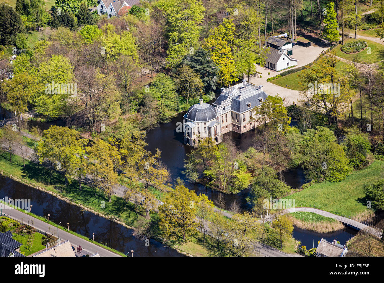 Netherlands, 's-Graveland, rural estate called Trompenburgh or Trompenburg. Aerial. Stock Photo