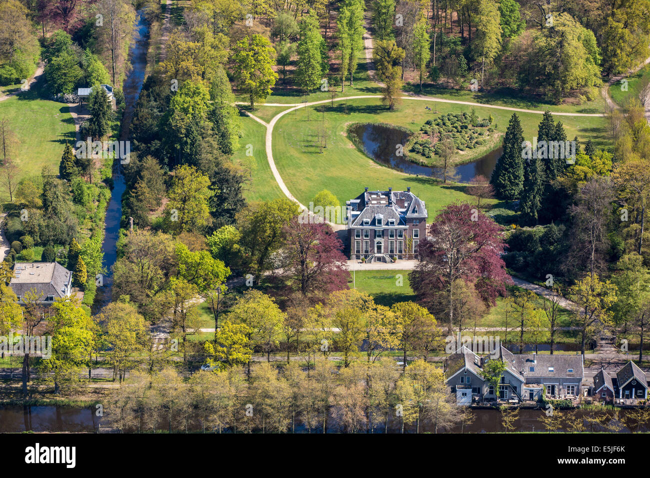 Netherlands, 's-Graveland, rural estate Boekestein Aerial Stock Photo