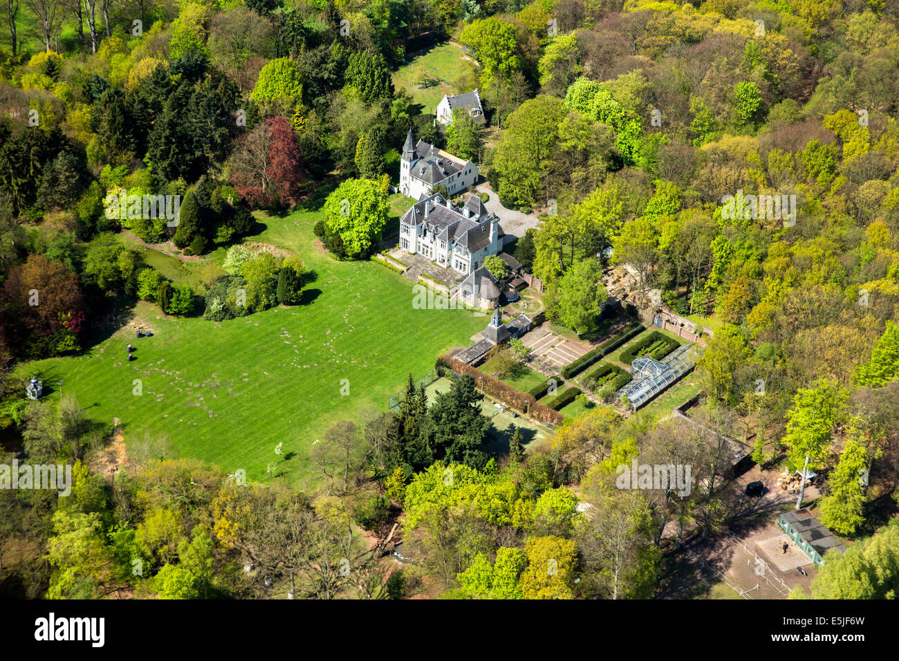 Netherlands, 's-Graveland, rural estate Swaenenburgh. Aerial Stock Photo