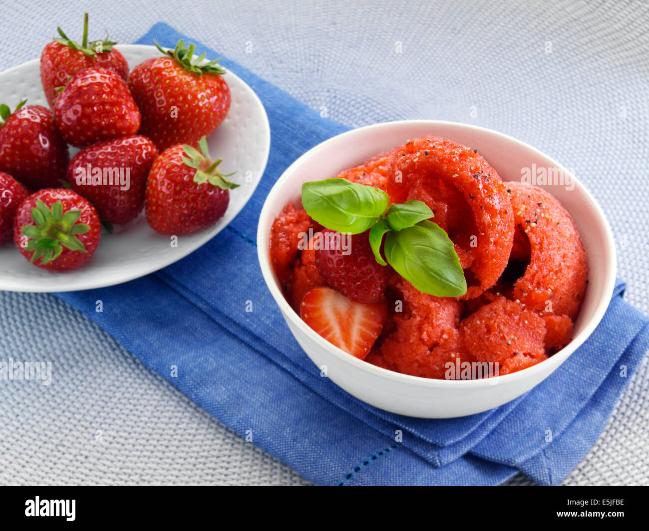 Strawberry sorbet Stock Photo