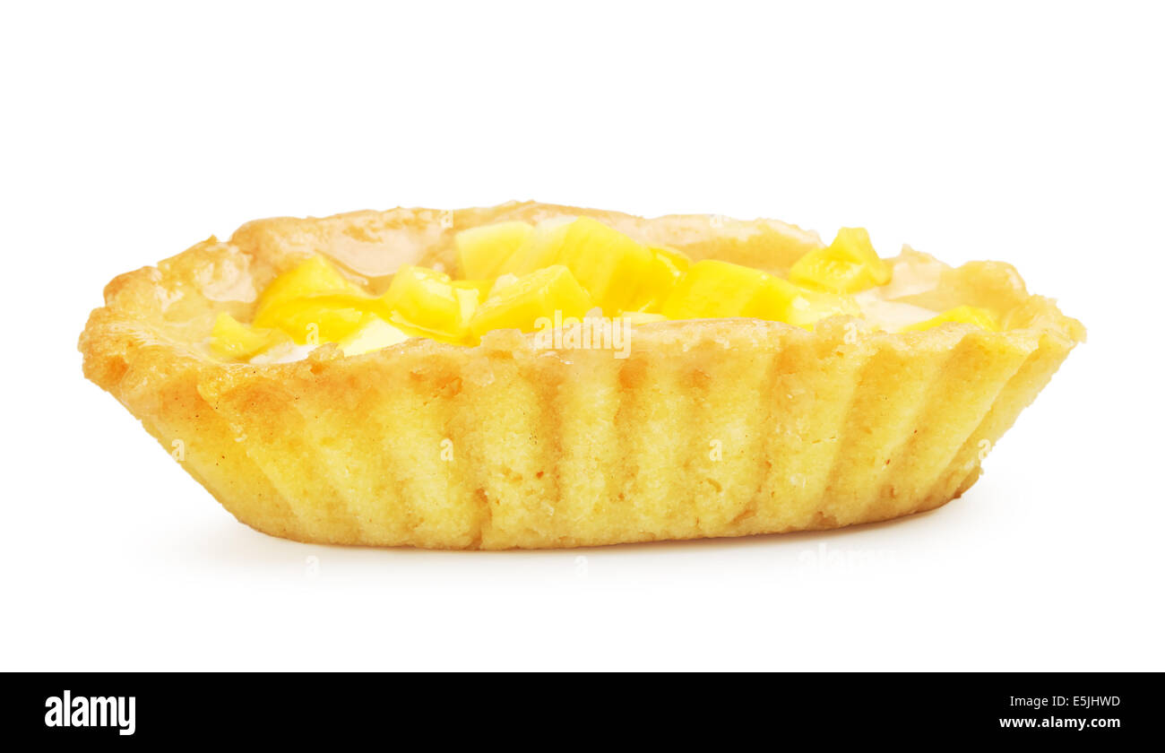 cake with fresh pineapple, isolated on white Stock Photo