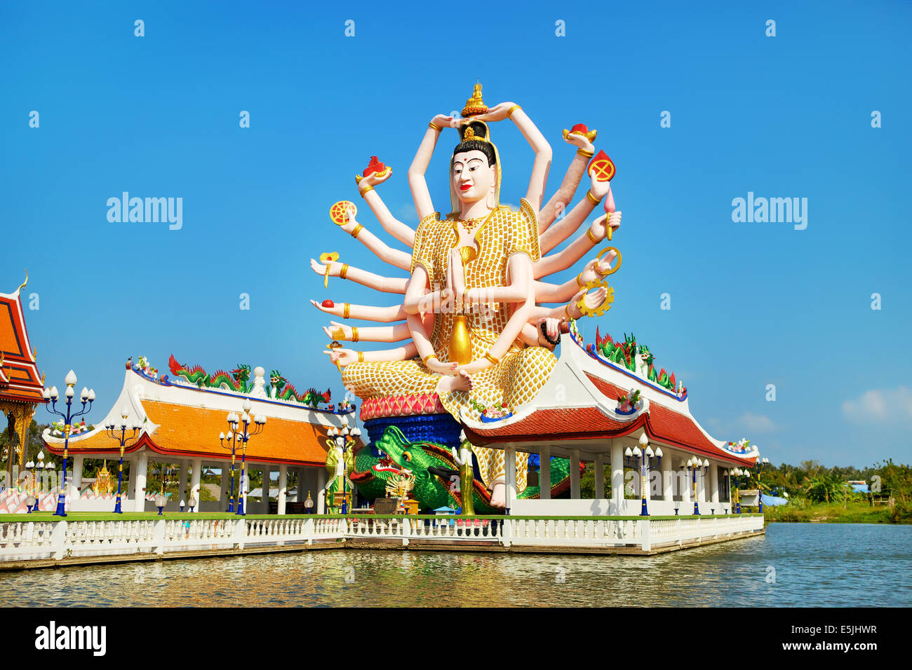 Big Guan Yin Statue at Wat Plai Laem, Koh Samui ,Thailand Stock Photo