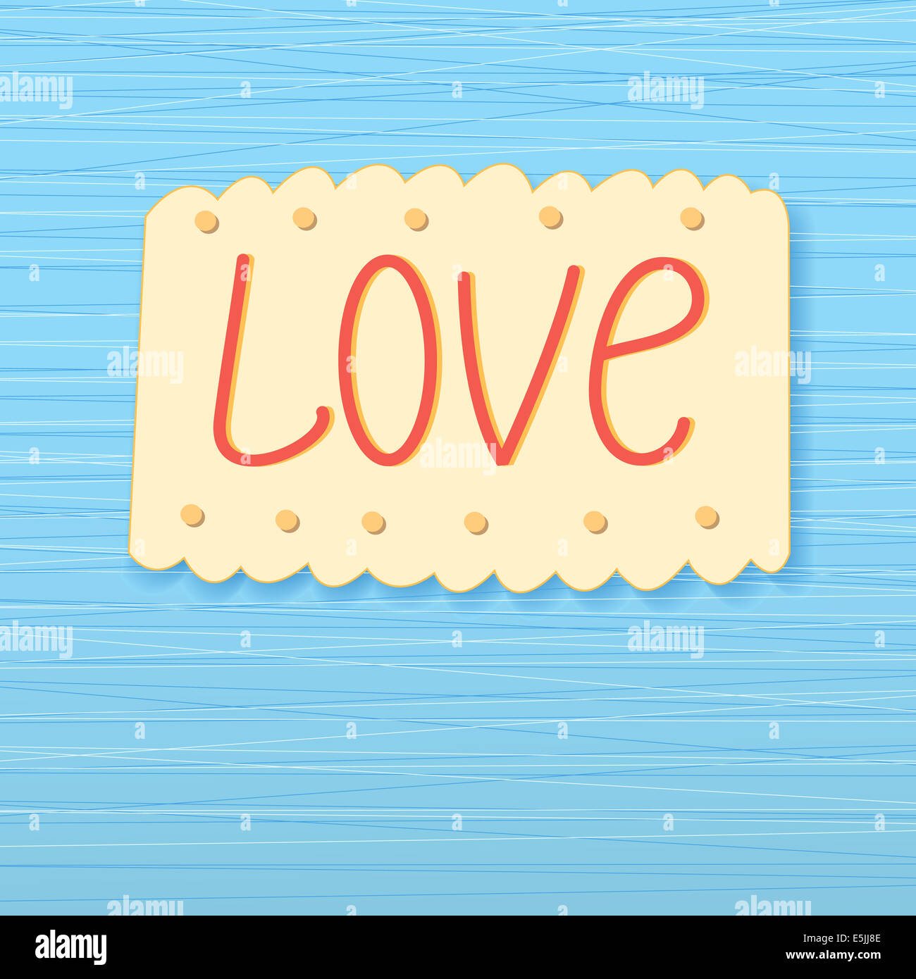 blue background with the word love and cookies Stock Photo