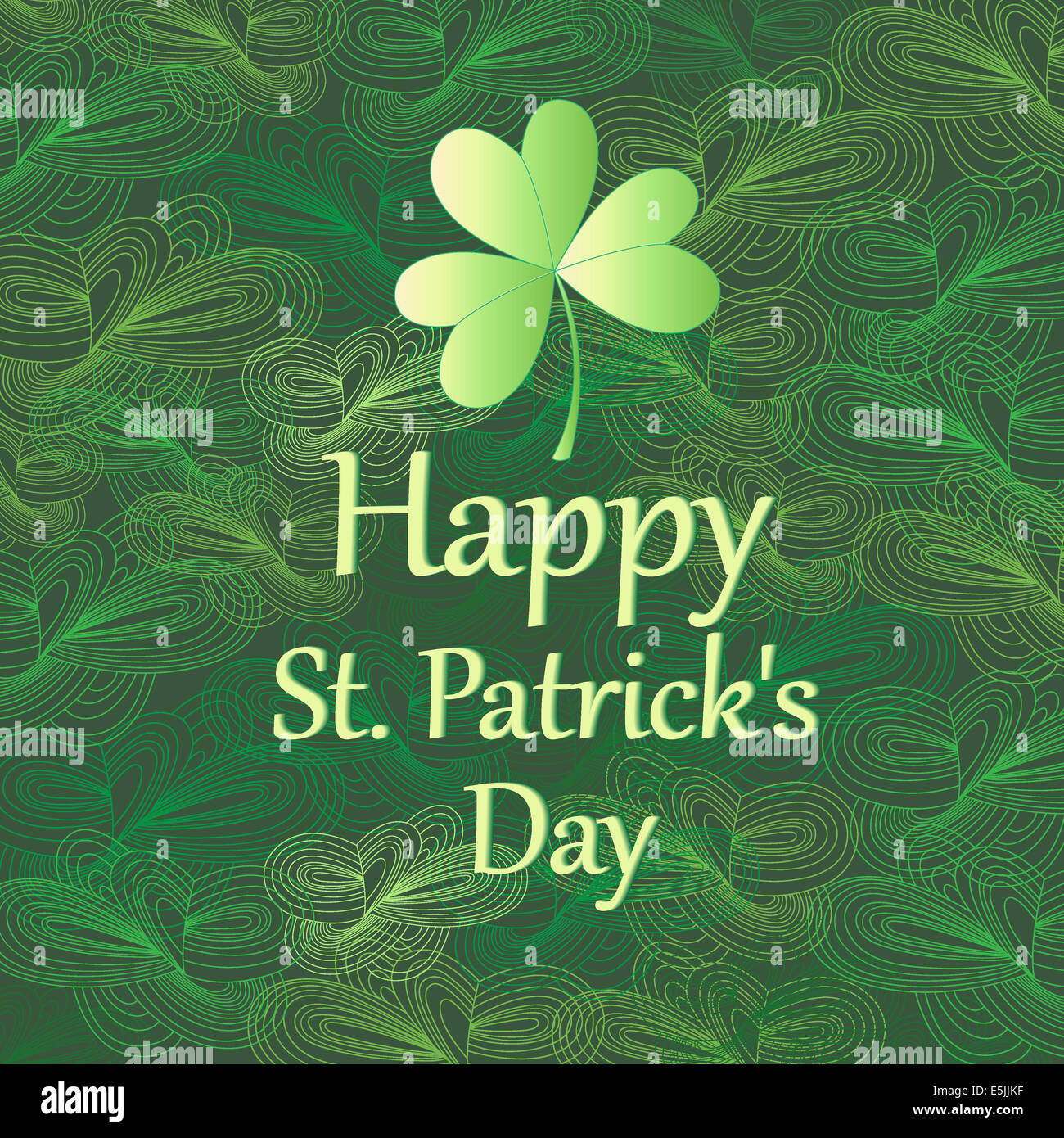 Bright ornamental  card with leaf for St. Patrick's Day Stock Photo