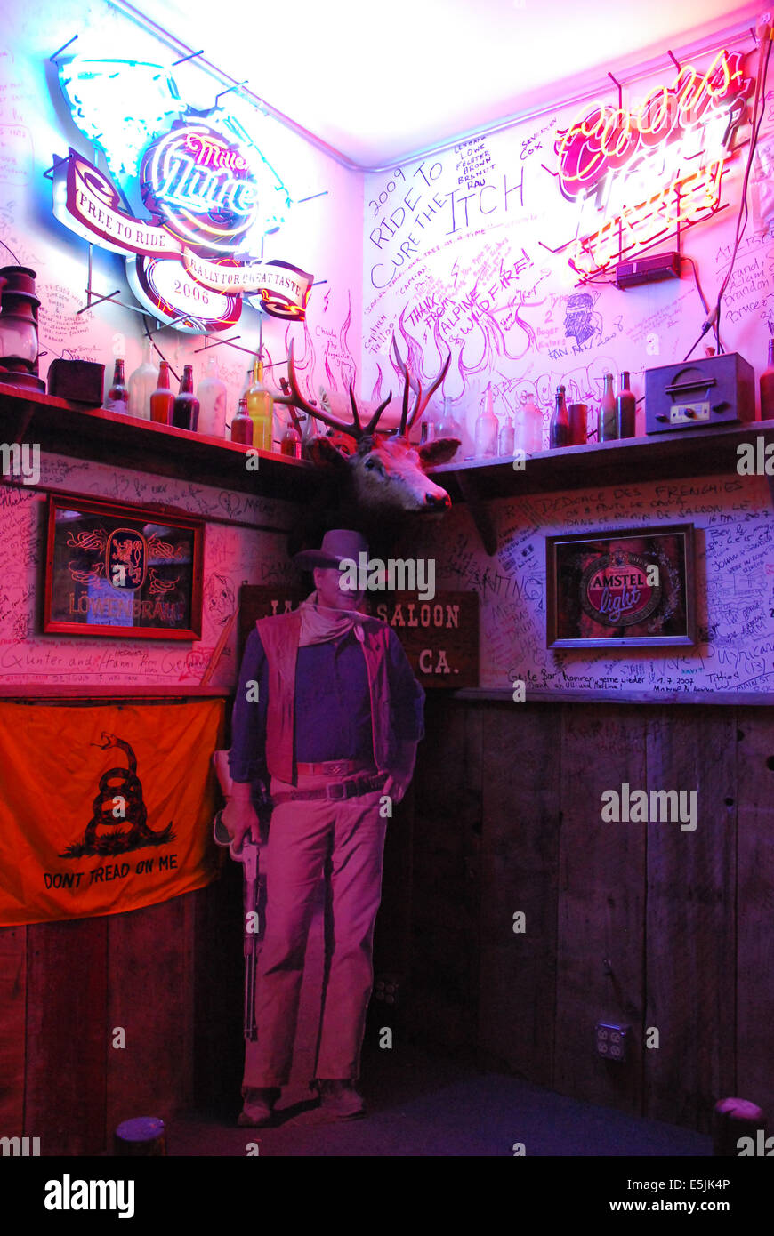 Interior of Jakes Saloon, Lone Pine, California Stock Photo