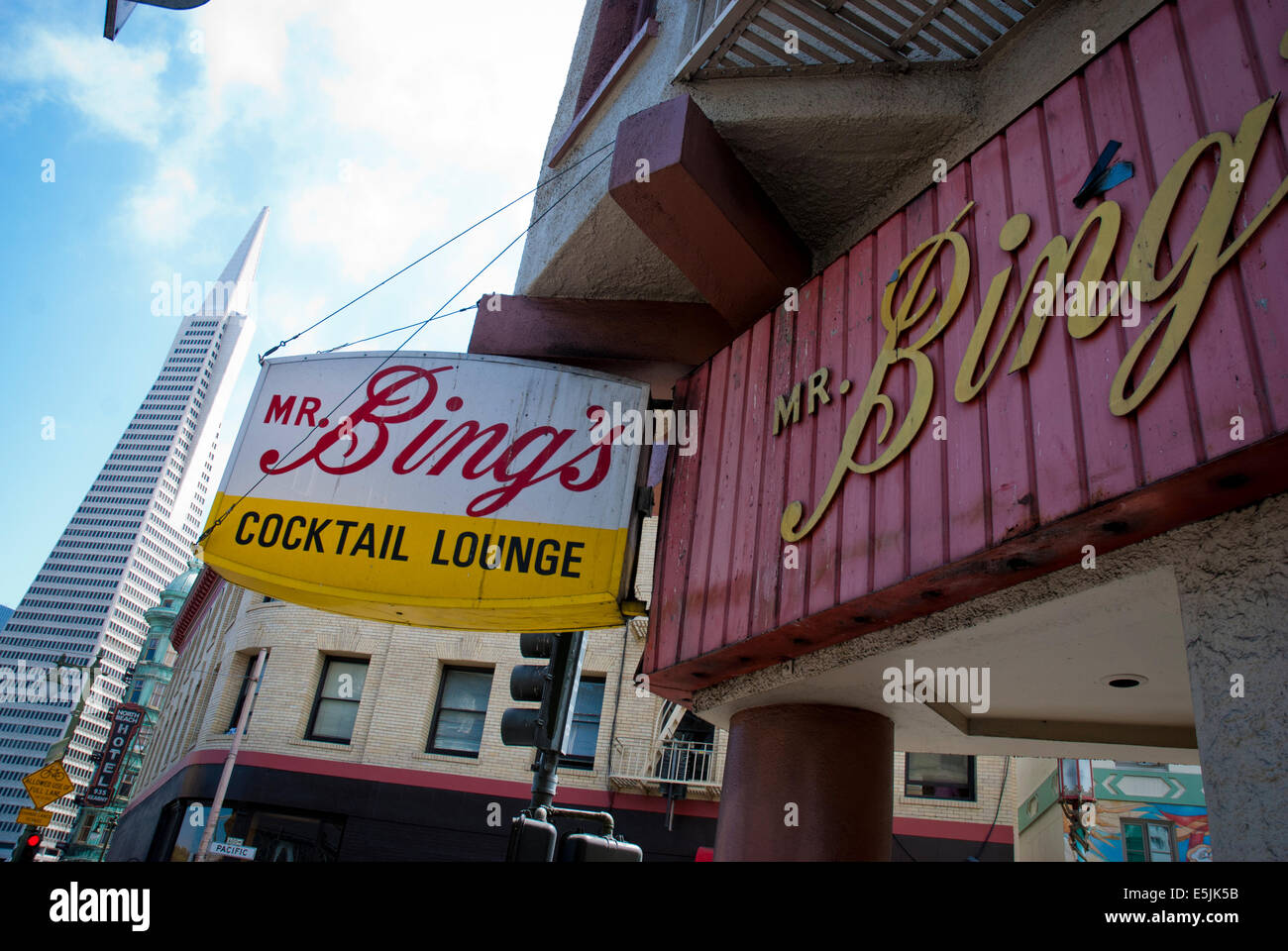 Mr Bings cocktail lounge, Chinatown, San Francisco USA Stock Photo