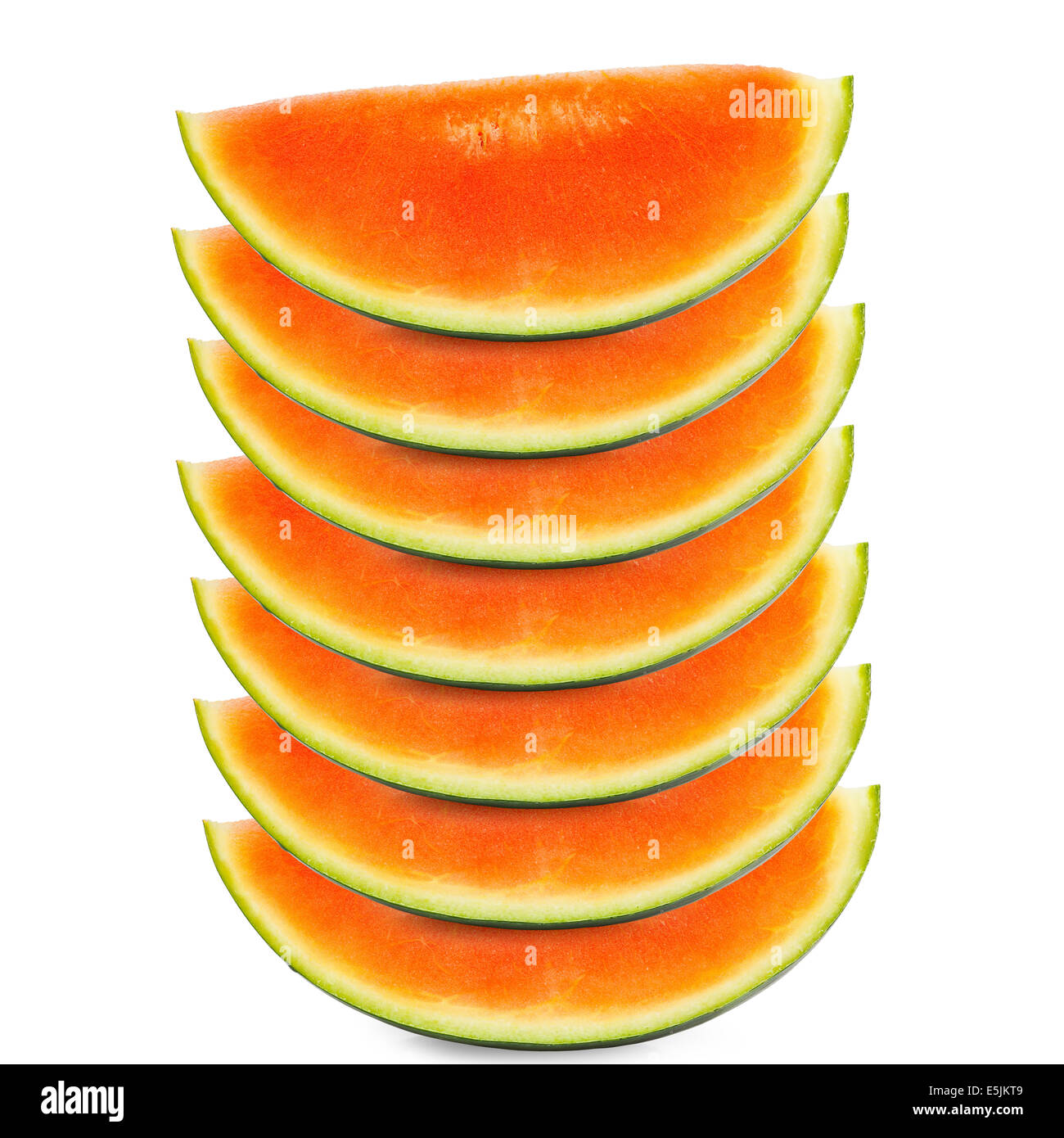 Some sliced Pieces of fresh Watermelon isolated on white Background ...