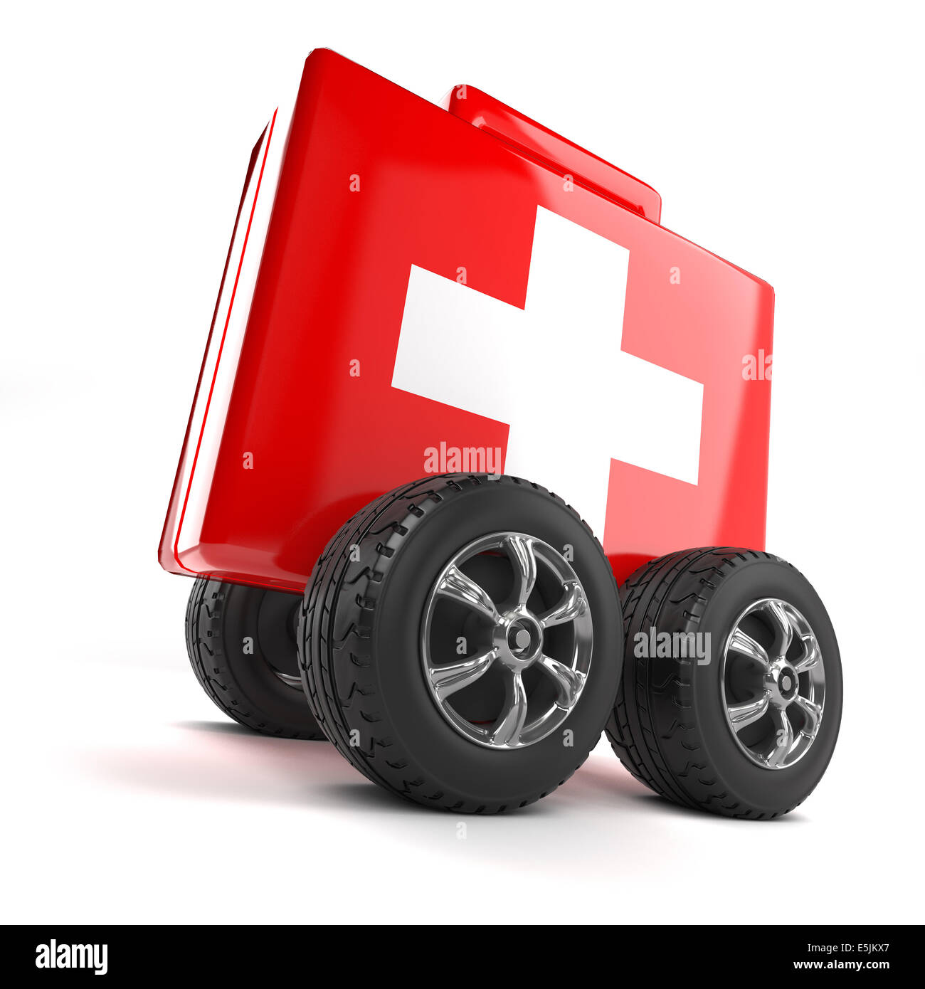3d render of a first aid kit on wheels Stock Photo - Alamy
