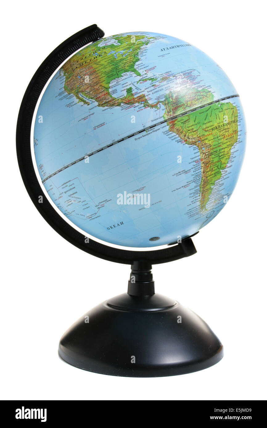 Globe isolated over a white background Stock Photo - Alamy