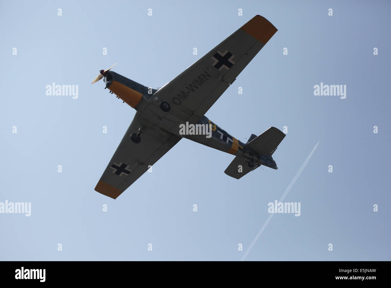 Zlin 226MS aircraft painted in colors of German Luftwaffe. Stock Photo
