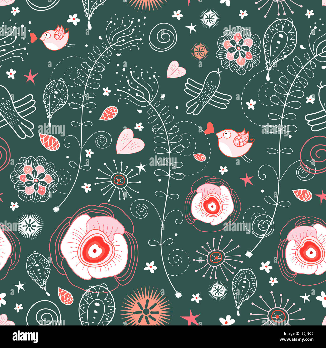 beautiful designs of flowers and birds Stock Photo - Alamy