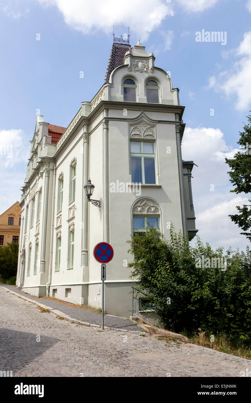Ustek City Czech Republic - the smallest urban conservation  Townhouses Stock Photo