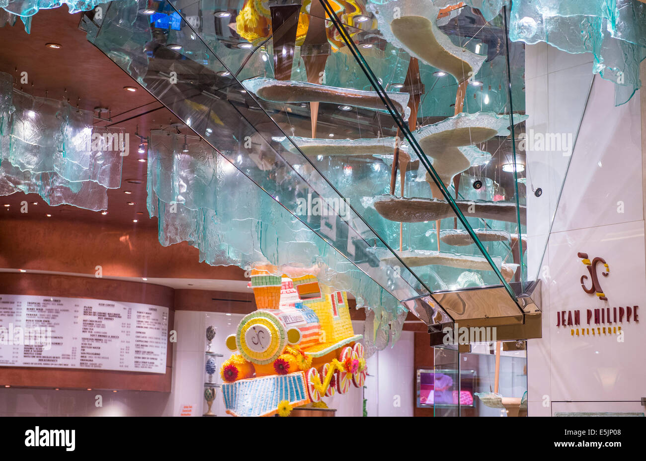 Worlds Largest Chocolate Fountain in Bellagio hotel in Las Vegas Stock