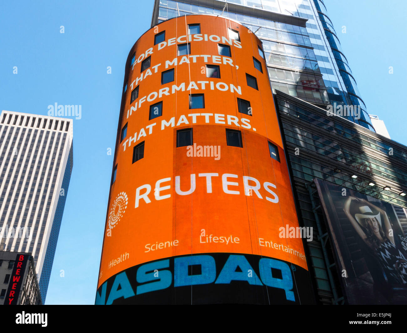 Electronic Billboard on NASDAQ MarketSite in Times Square, NYC Stock