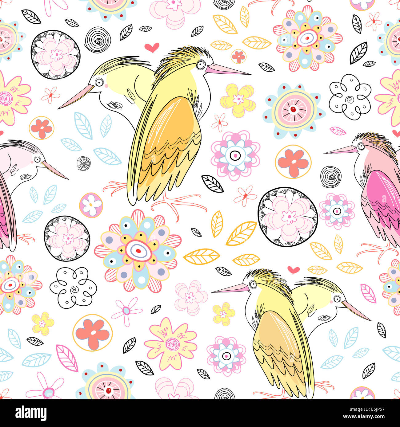 beautiful designs of flowers and birds Stock Photo - Alamy