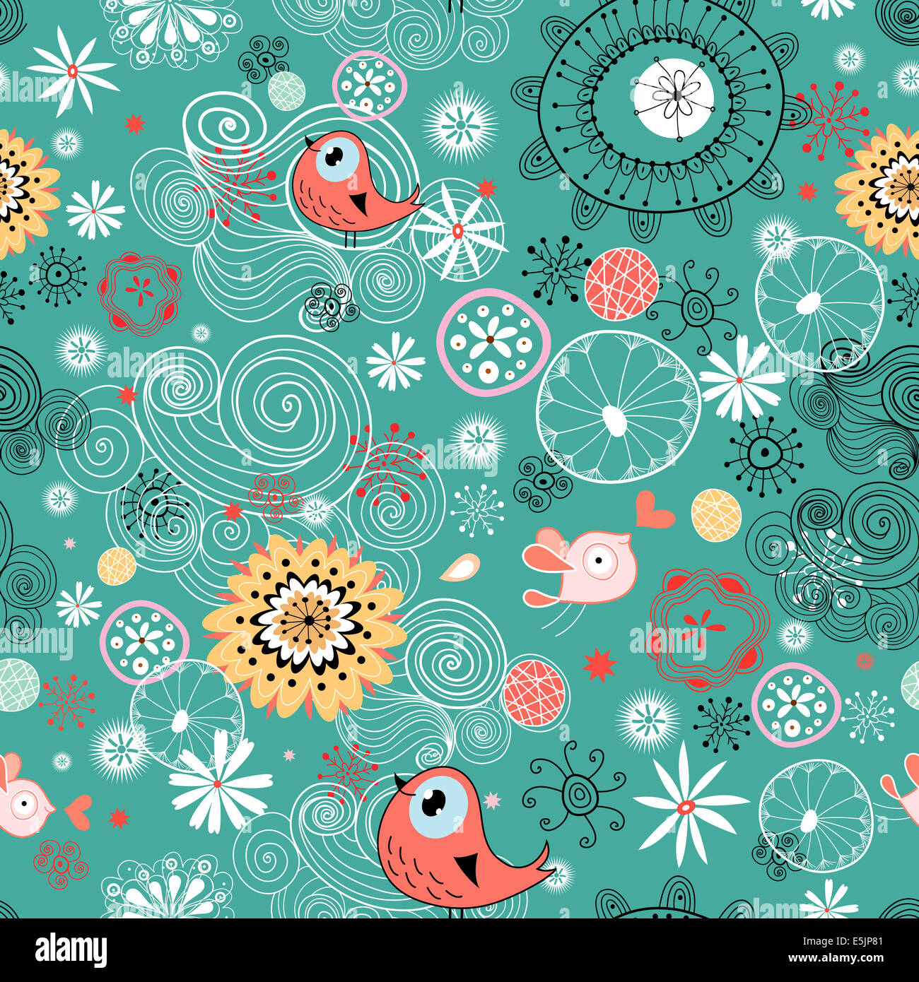 beautiful designs of flowers and birds Stock Photo - Alamy