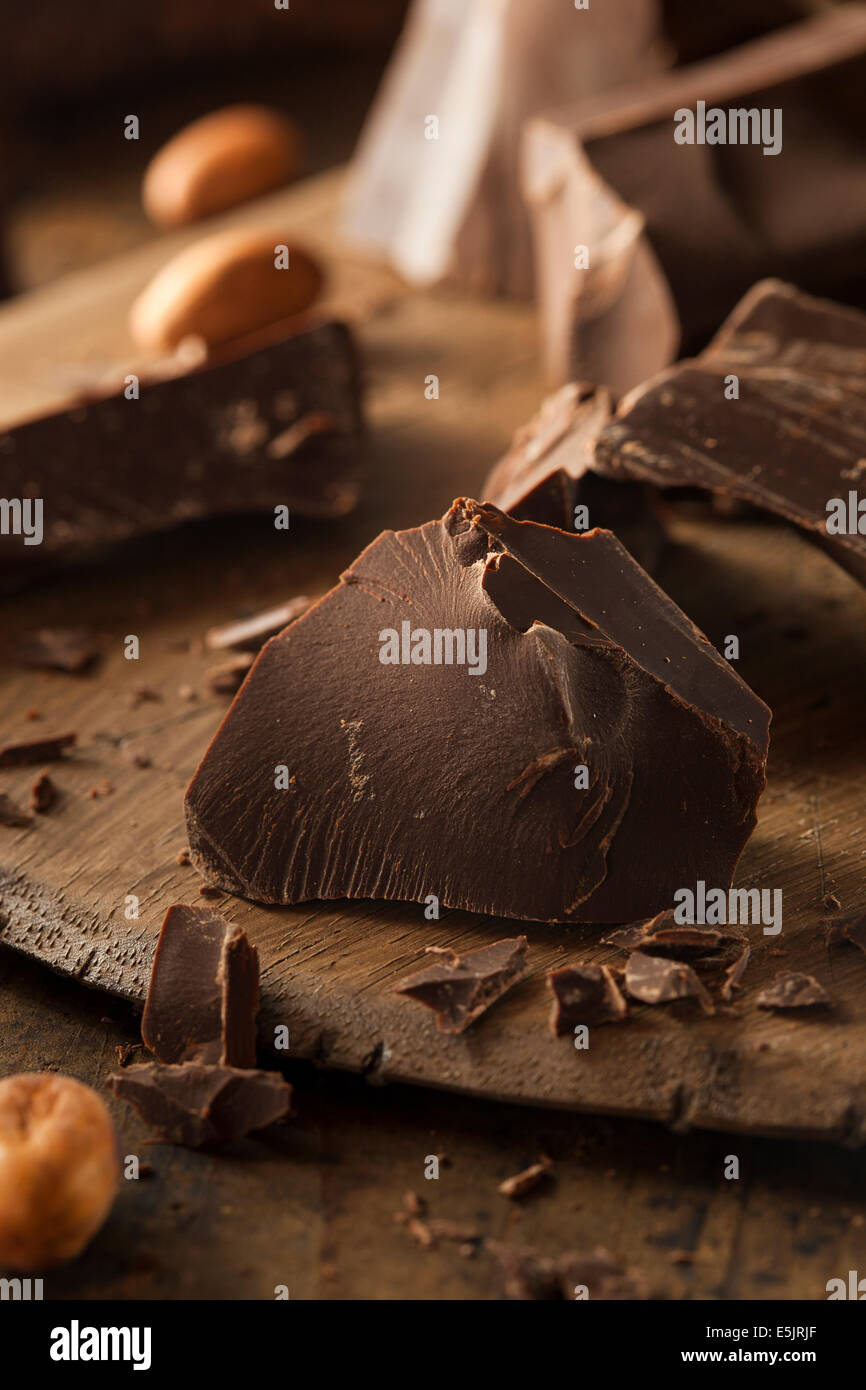 Organic Dark Chocolate Chunks Ready for Baking Stock Photo