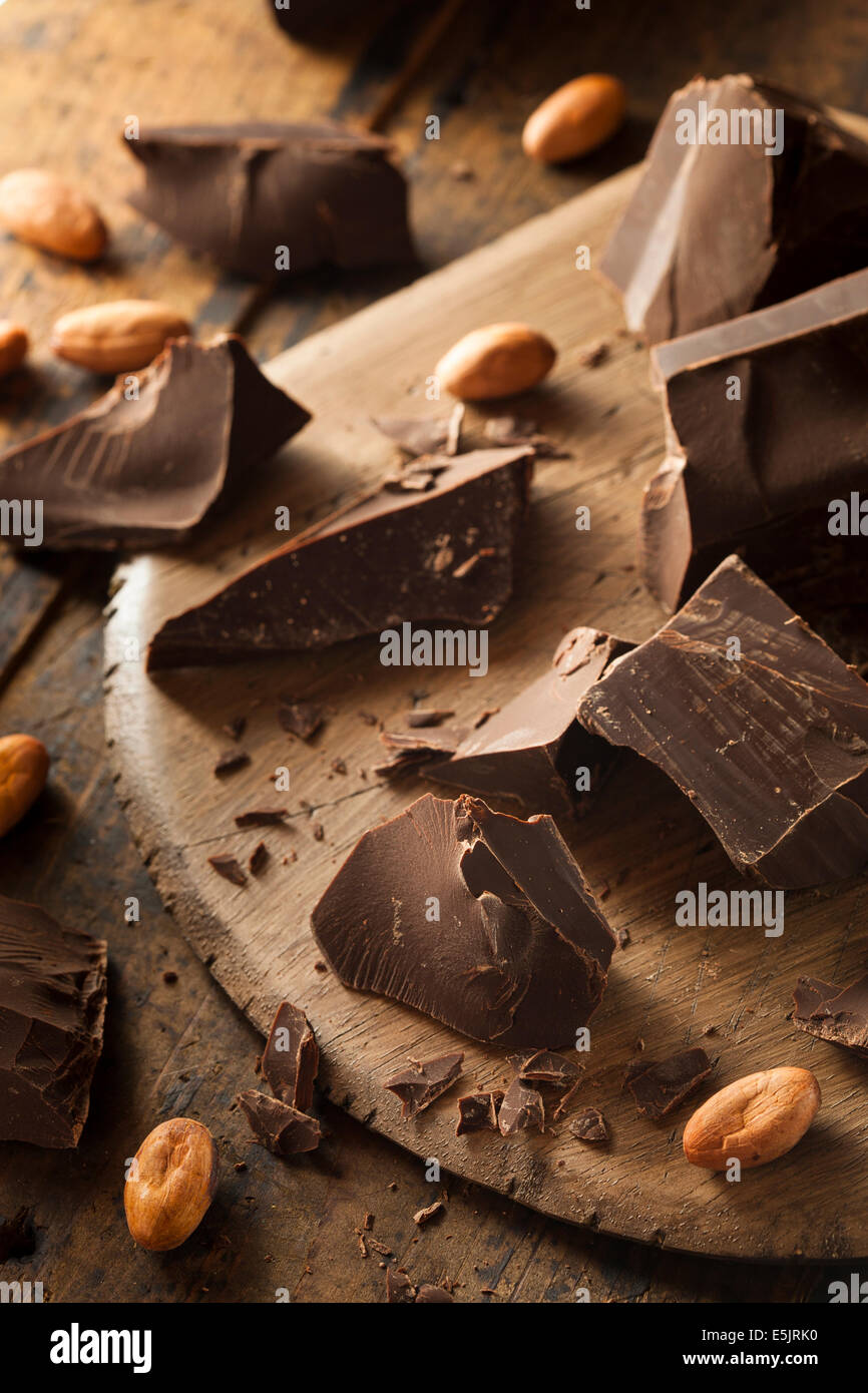 Organic Dark Chocolate Chunks Ready for Baking Stock Photo