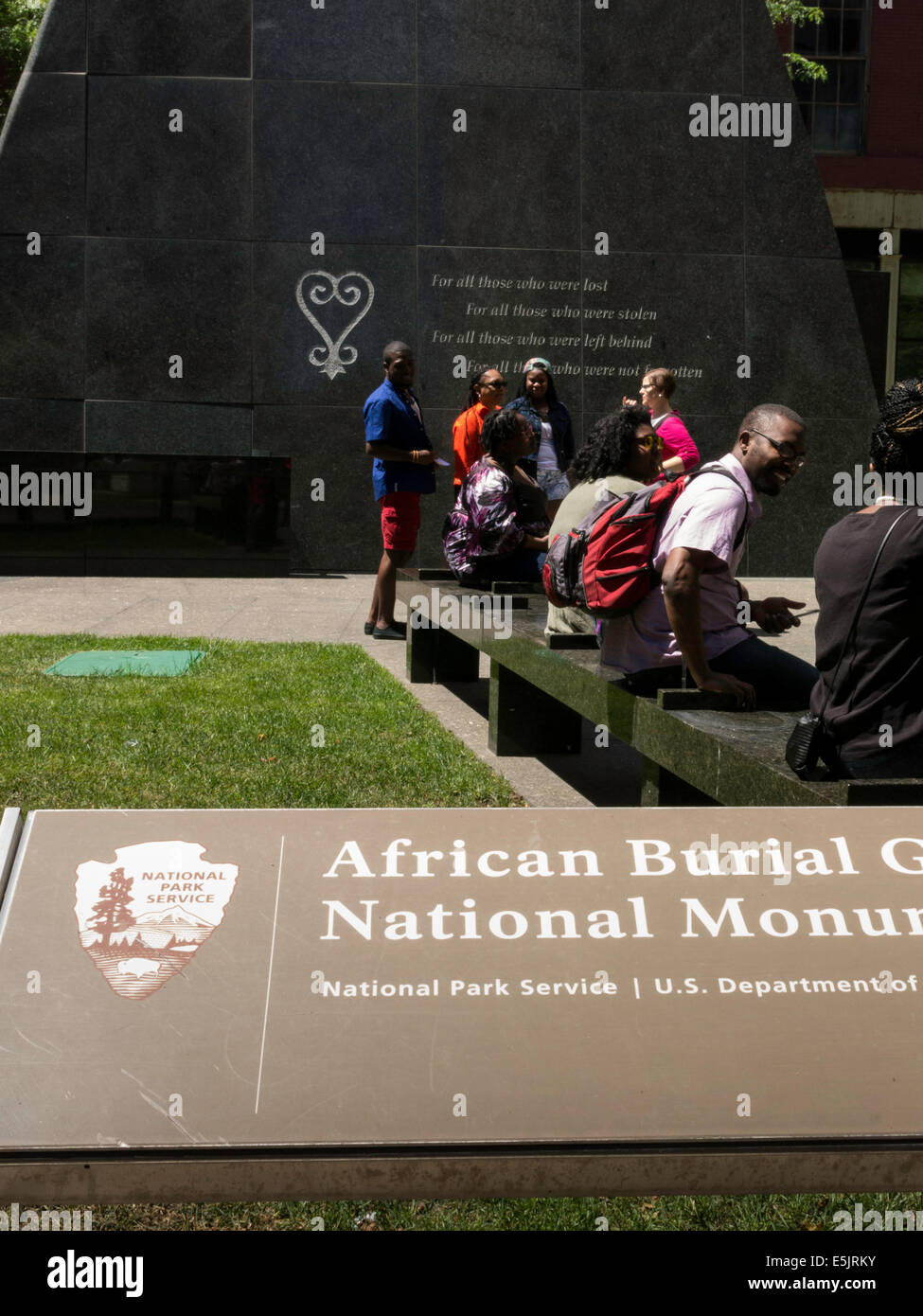 African Burial Ground National Monument, NYC Stock Photo