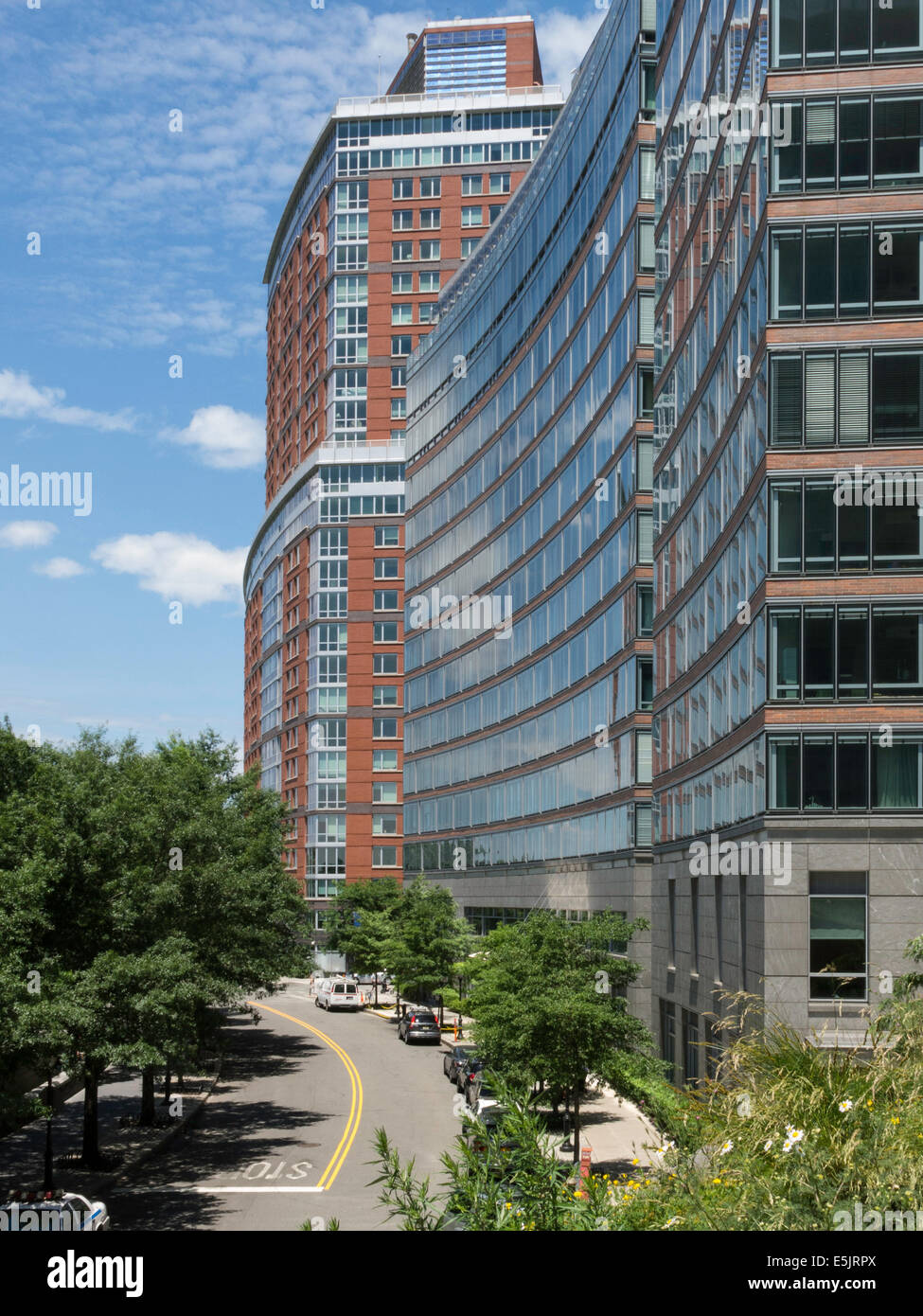 Apartment Buildings and Offices on River Terrace , Battery Park City, NYC, USA Stock Photo