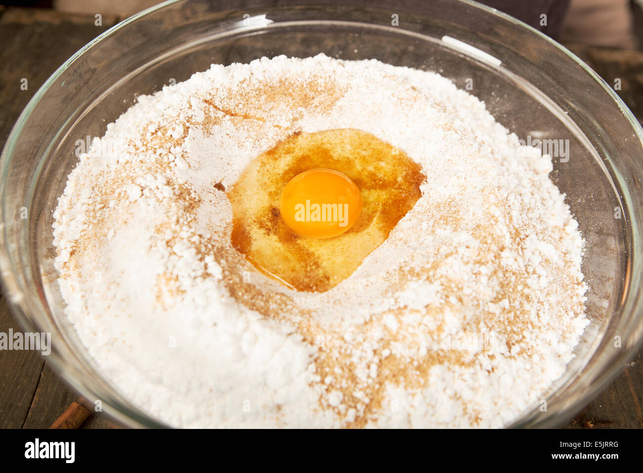 lying on an old table baked goods for Christmas baking Stock Photo