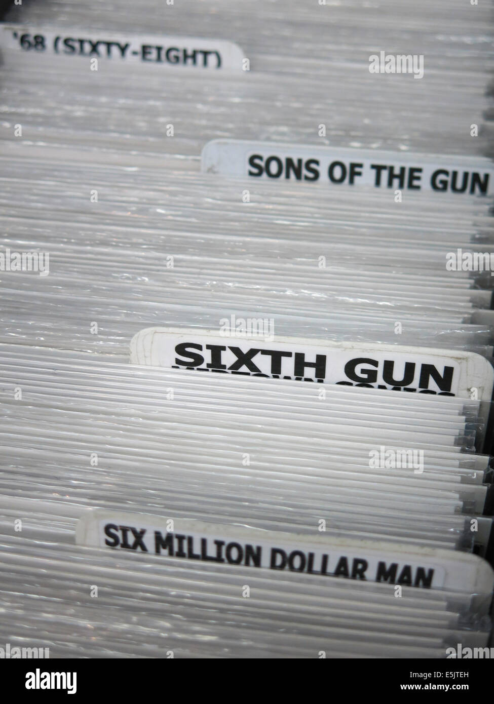 Issues of The Sixth Gun Comic Book, Midtown Comics Store, Times Square, NYC, USA Stock Photo