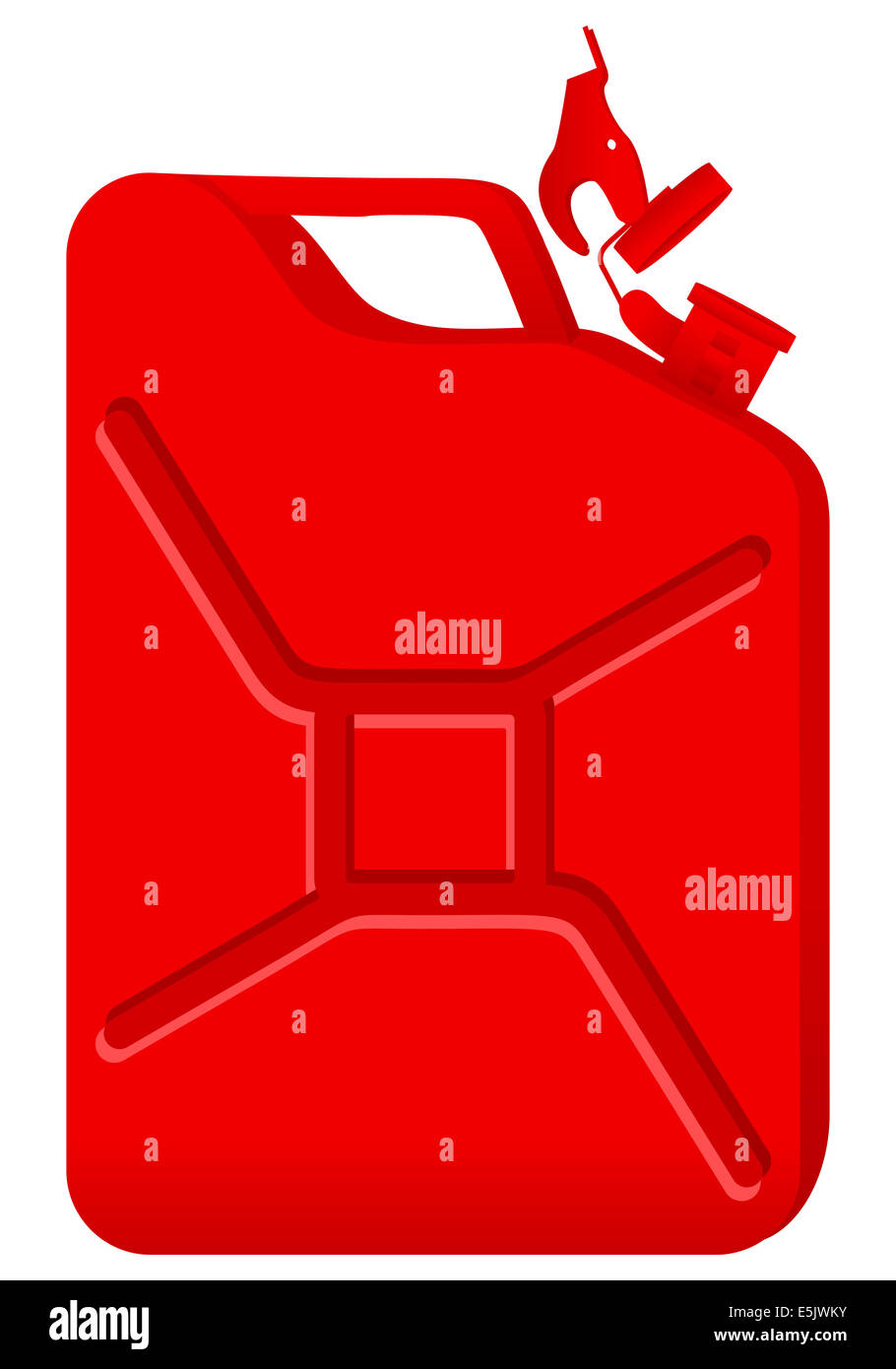 Red gas can on a white background Stock Photo Alamy