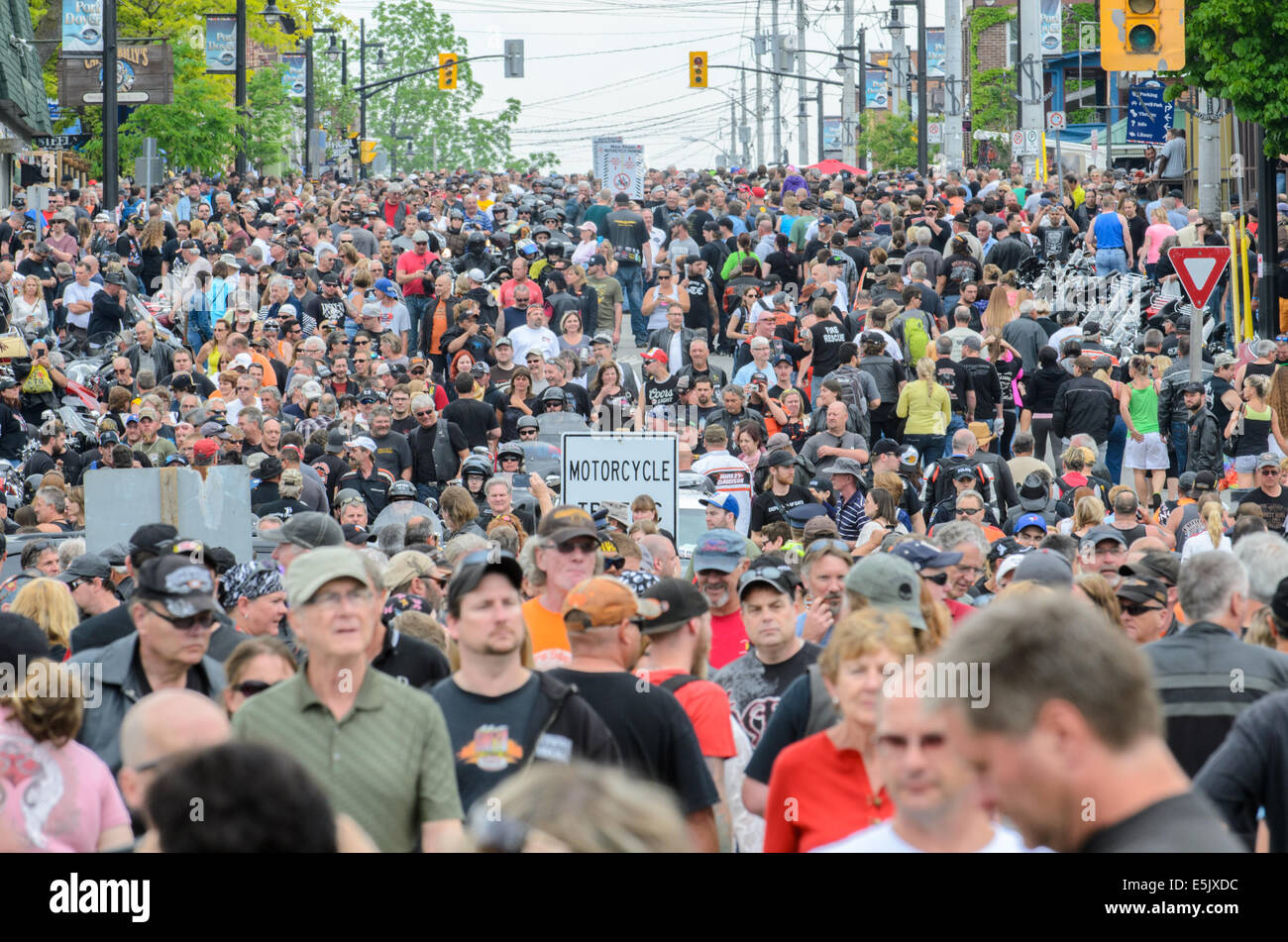 View of the crowd attending the "Friday the Thirteenth" motorcycle