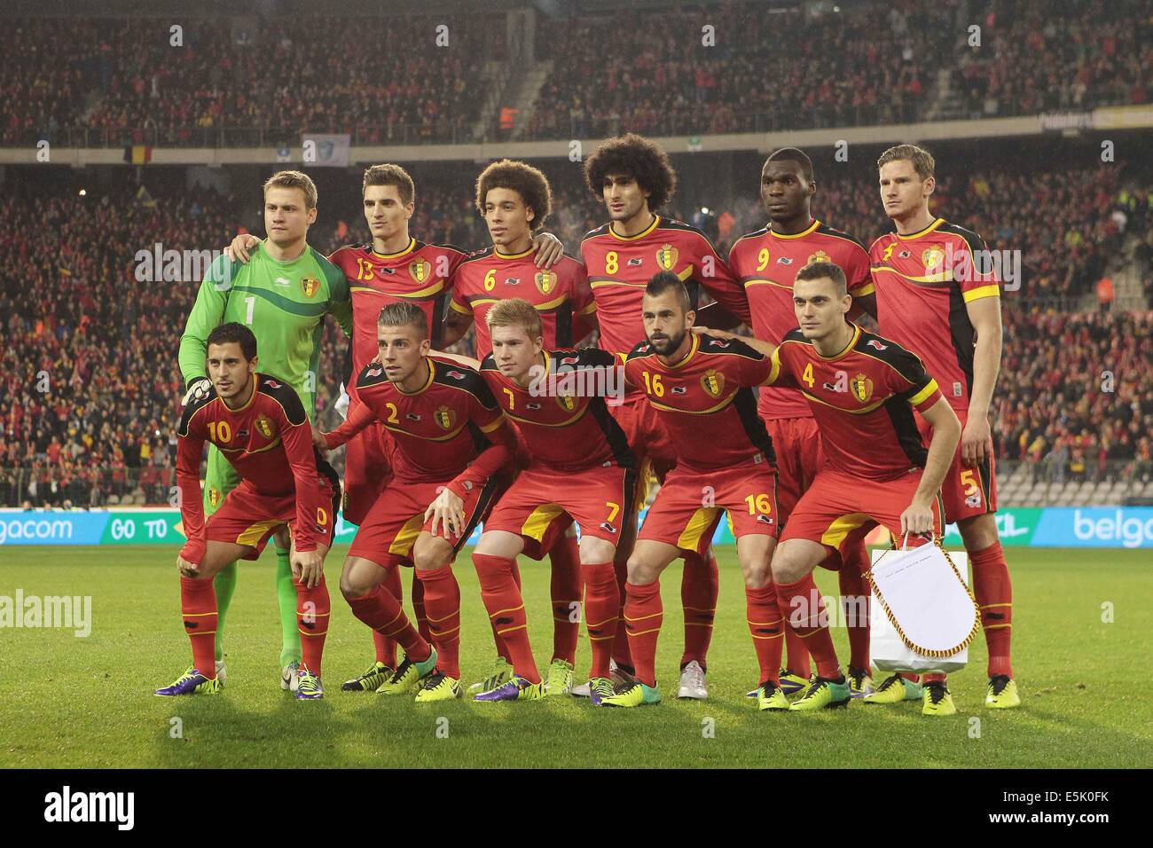 Brussels, Belgium. 14th Nov, 2013. Belgium team group line-up (BEL