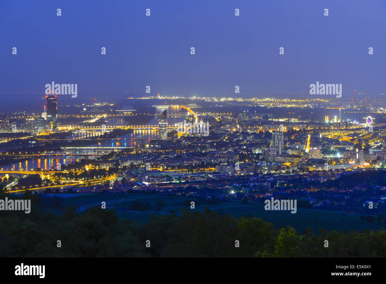 Vienna at night Stock Photo