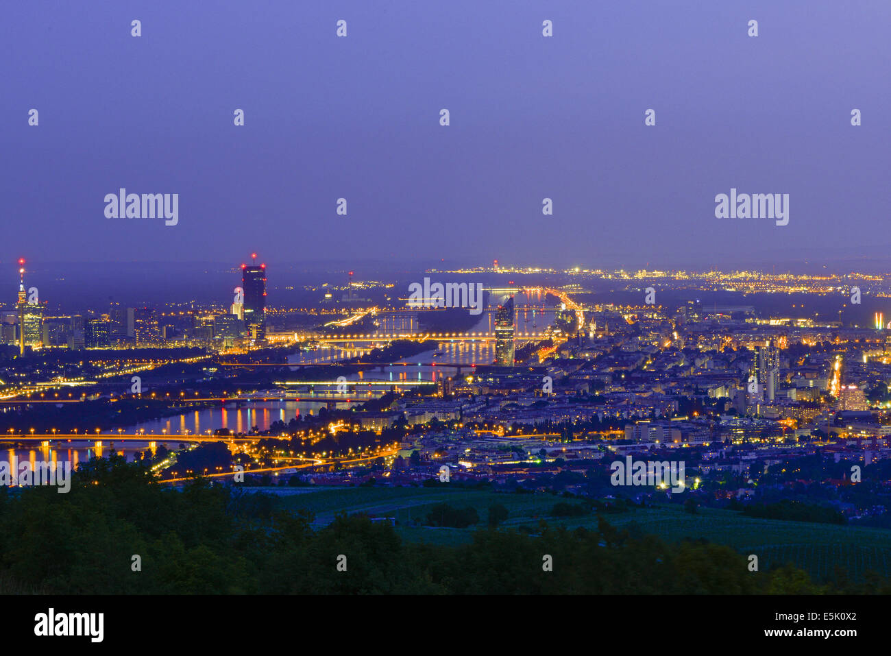 Vienna at night Stock Photo