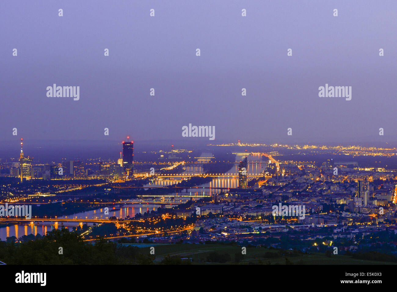Vienna at night Stock Photo