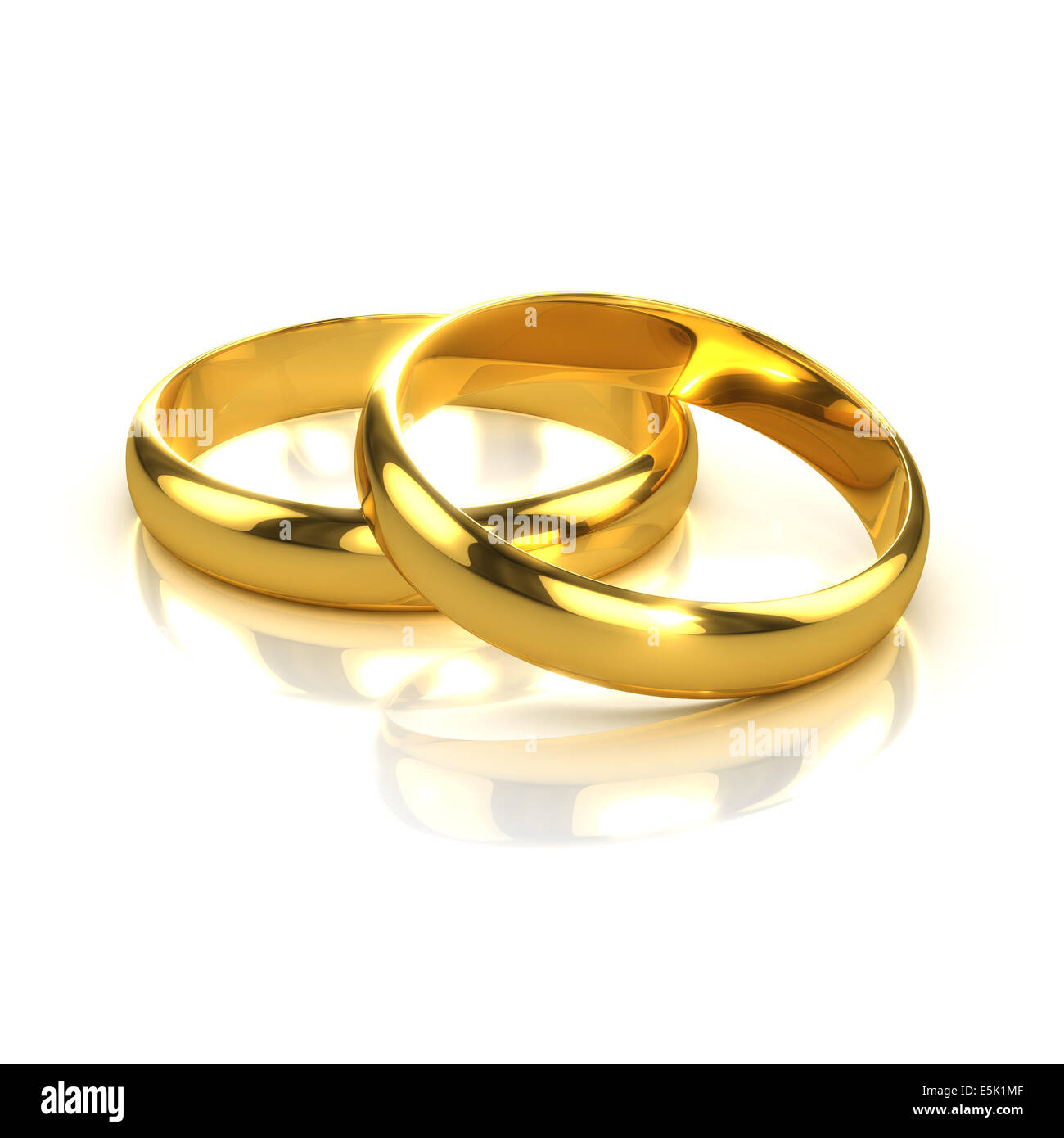 3d render of two gold rings Stock Photo - Alamy