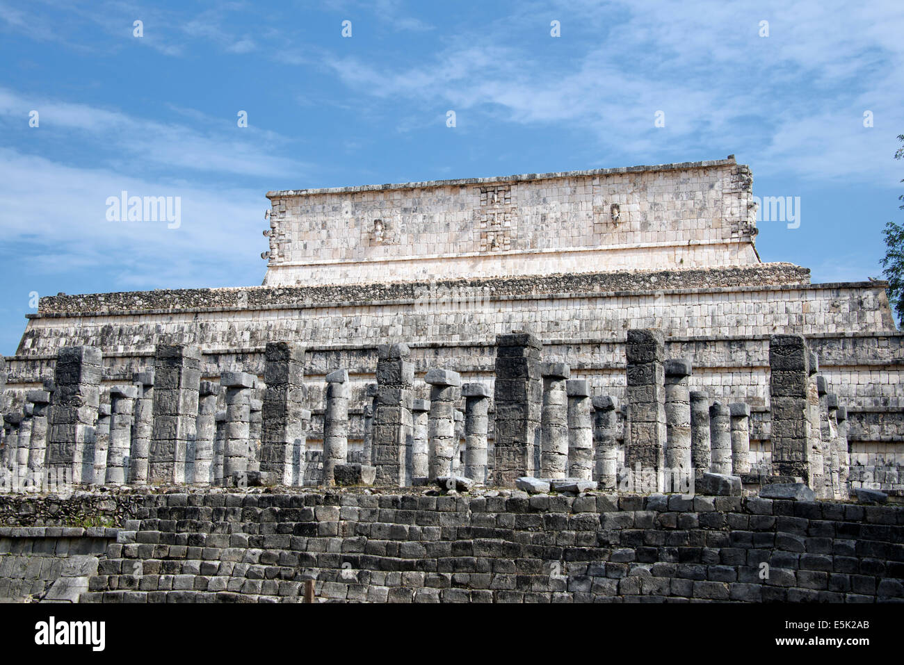 Temple of Warriors Chichen Itza Yucatan Mexico Stock Photo