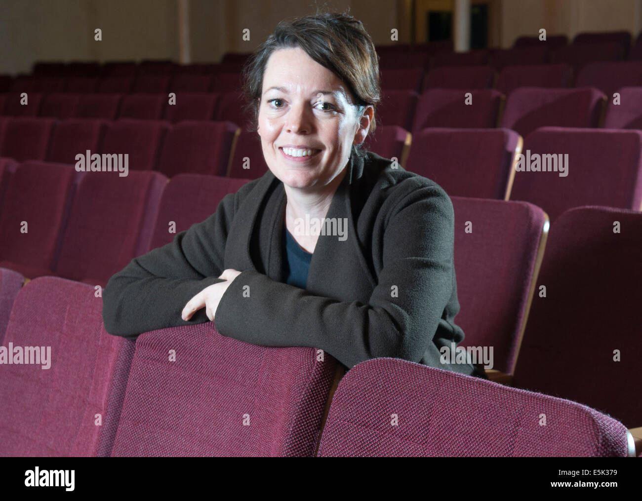 . Pic Shows Actress Olivia Coleman taking a break from rehearsals Stock Photo