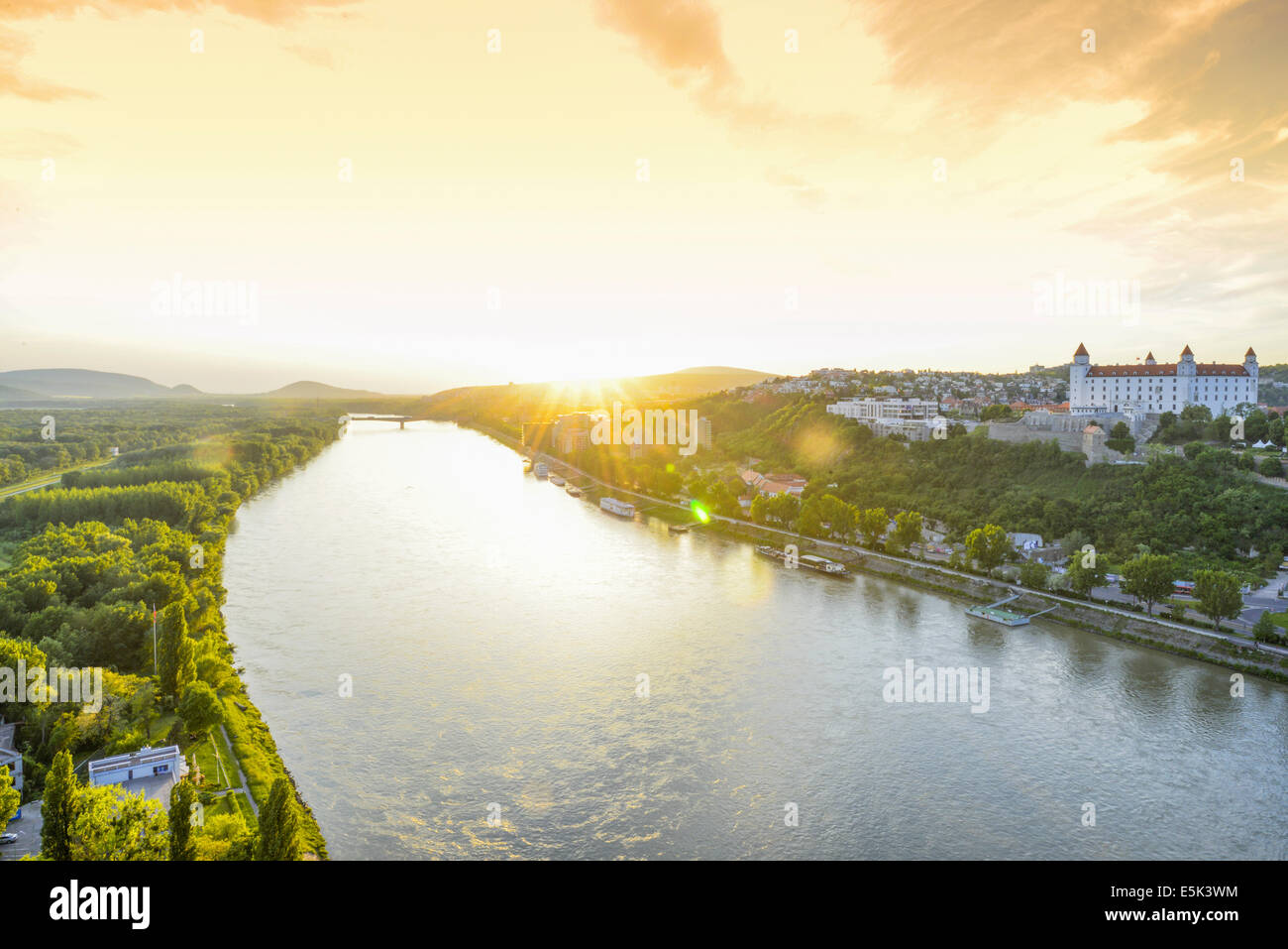 Bratislava, castle, river Danube Stock Photo
